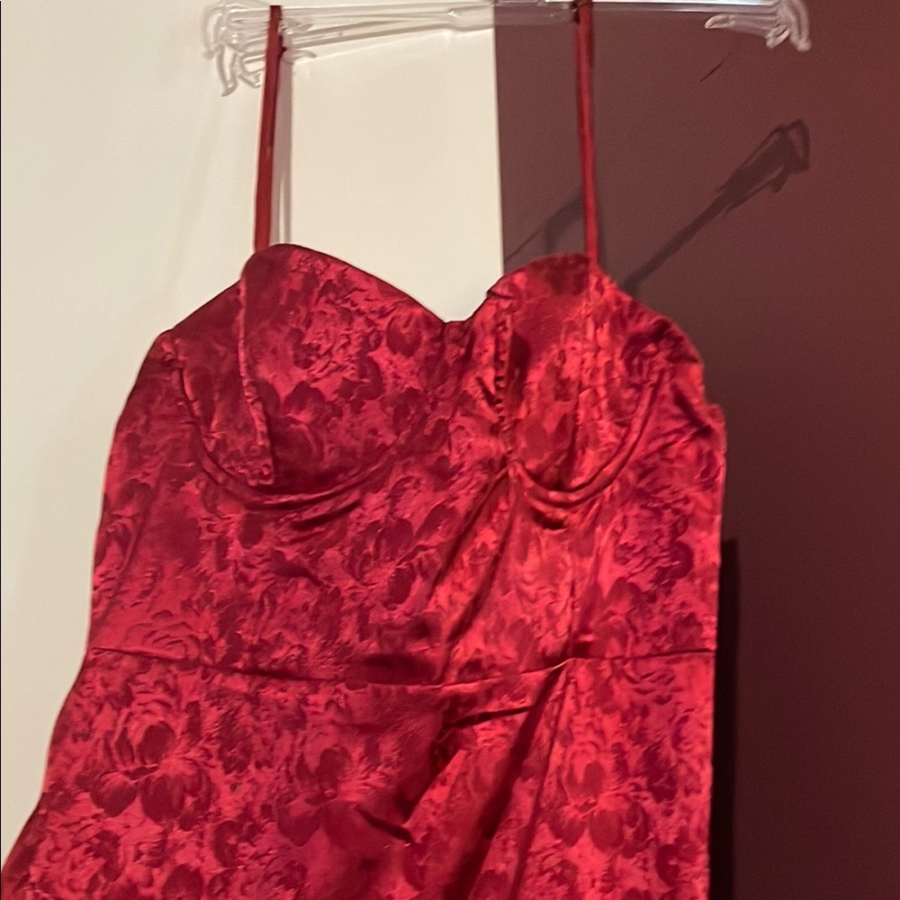 Elegant Red Floral Dress